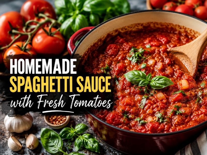 Homemade Spaghetti Sauce With Fresh Tomatoes